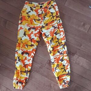 Camouflage Jogger Pants - Orange, Yellow, Black